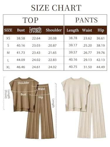 LILLUSORY 2 Piece Outfits for Women Lounge Matching Set Two Piece Knit Tracksuit Sweatsuits Top & Pants