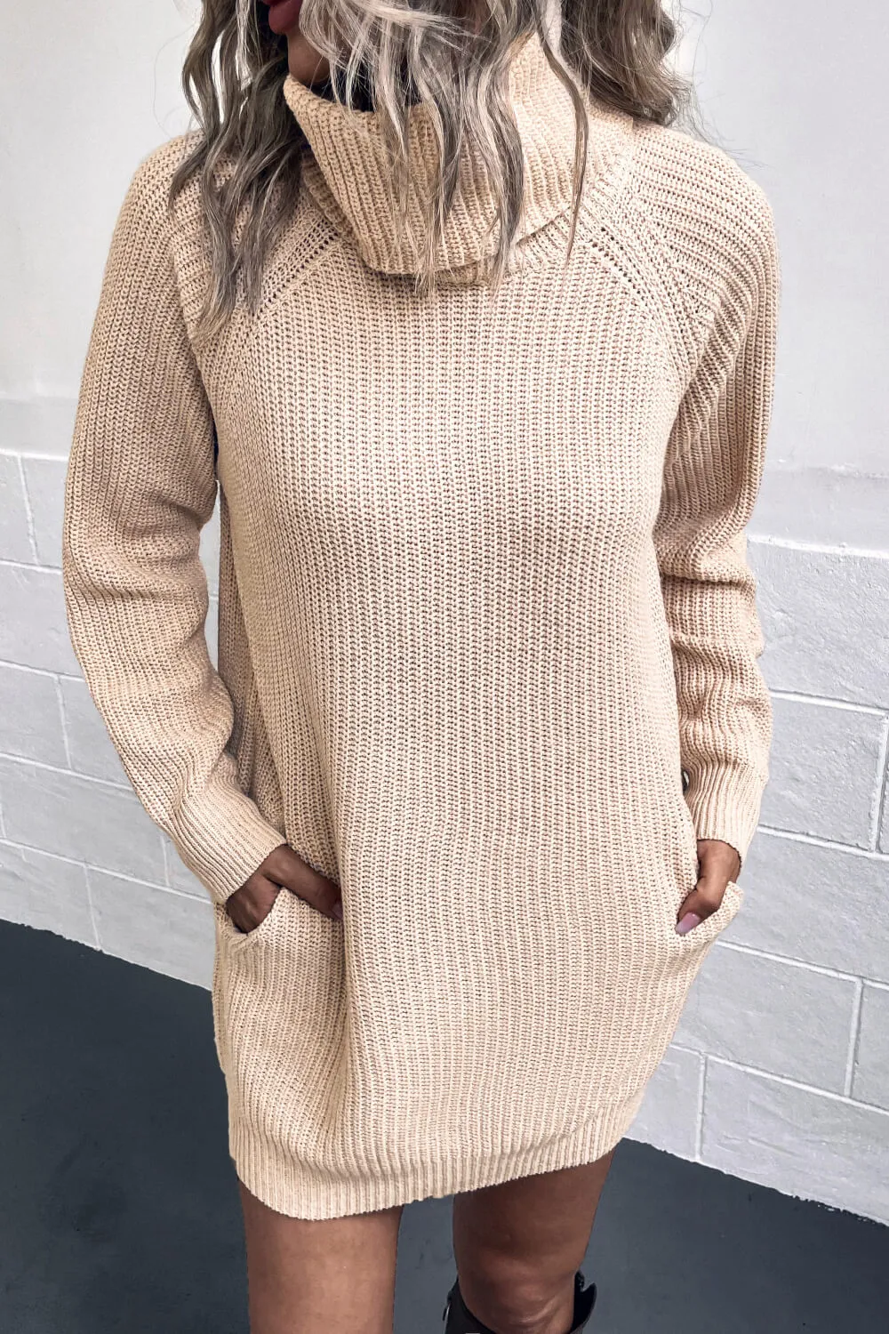 Lisa Turtleneck Sweater Dress with Pockets