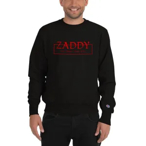 Love Honor Obey Zaddy Champion Sweatshirt - Red on Black