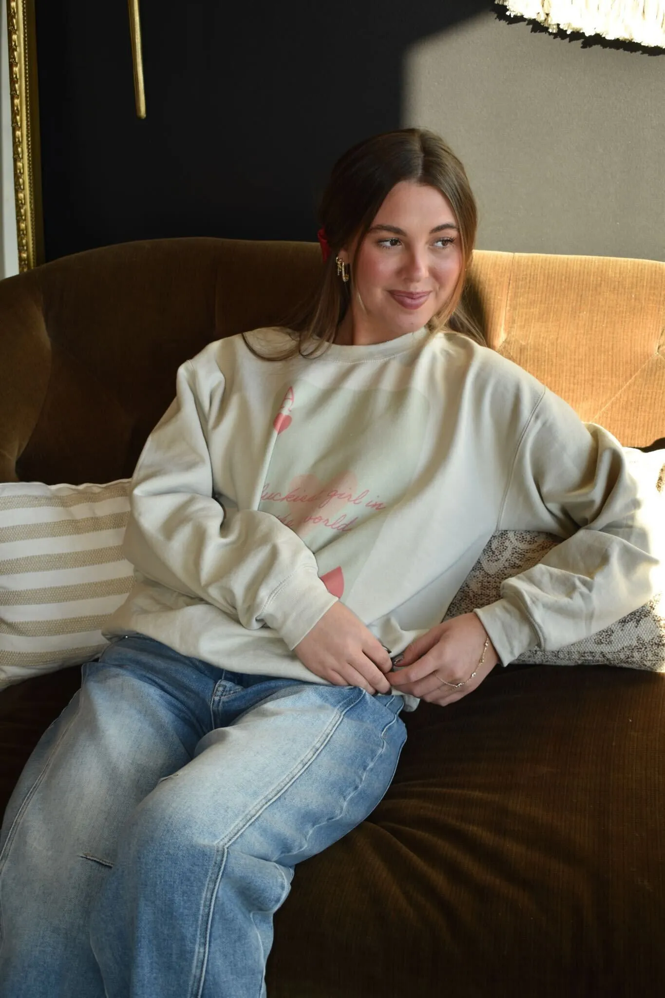 Luckiest Girl In The World Graphic Sweatshirt