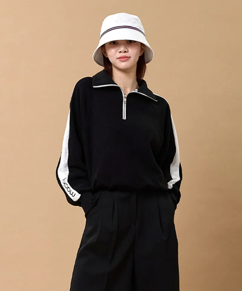 MACKY Golf: Karina Colored Zip-Up Sweat Shirt - Black