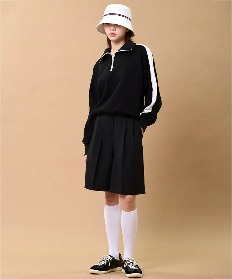 MACKY Golf: Karina Colored Zip-Up Sweat Shirt - Black