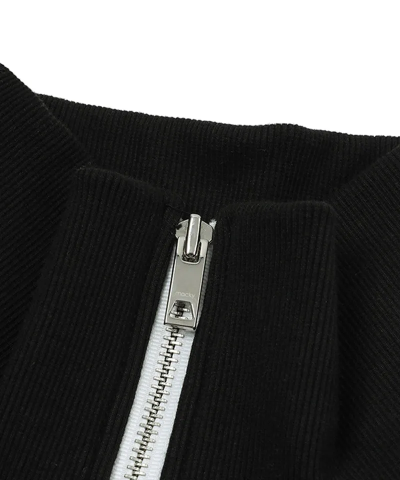 MACKY Golf: Karina Colored Zip-Up Sweat Shirt - Black