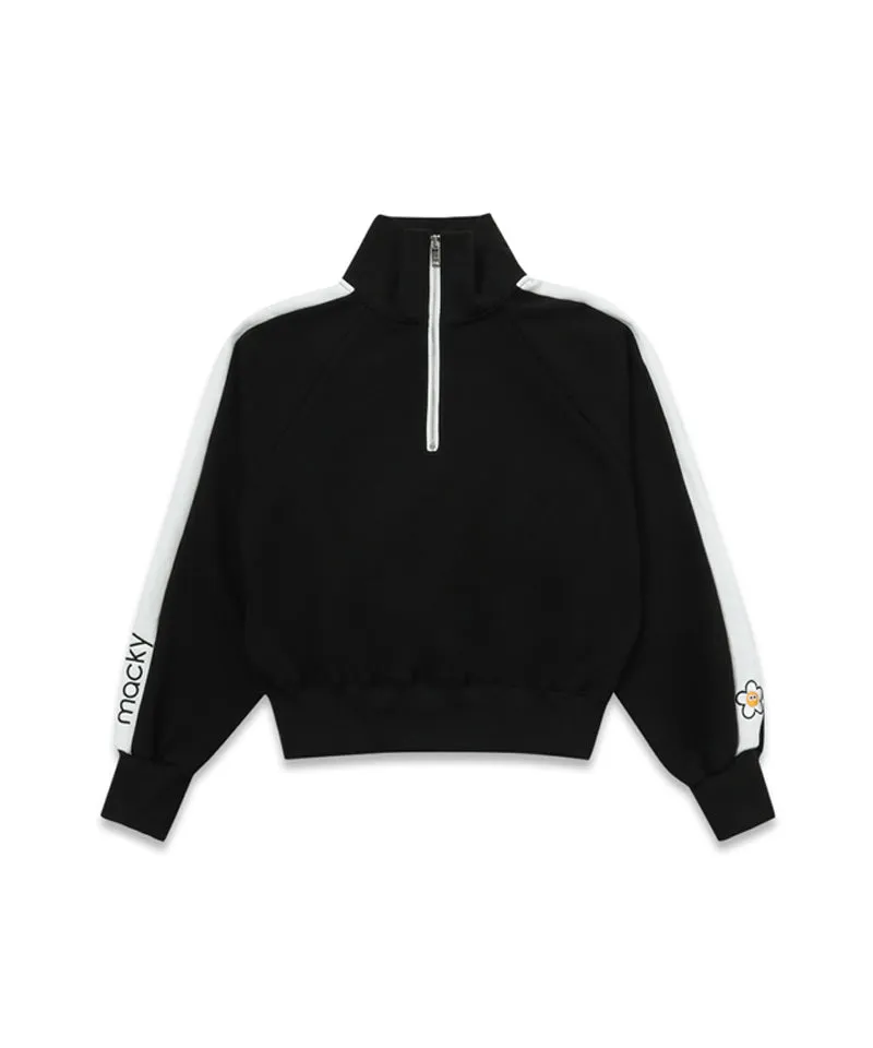 MACKY Golf: Karina Colored Zip-Up Sweat Shirt - Black