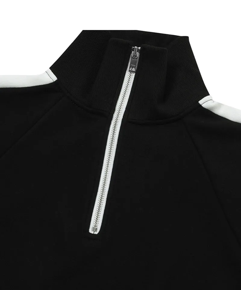 MACKY Golf: Karina Colored Zip-Up Sweat Shirt - Black