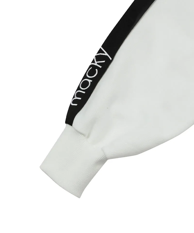 MACKY Golf: Karina Colored Zip-Up Sweat Shirt - White
