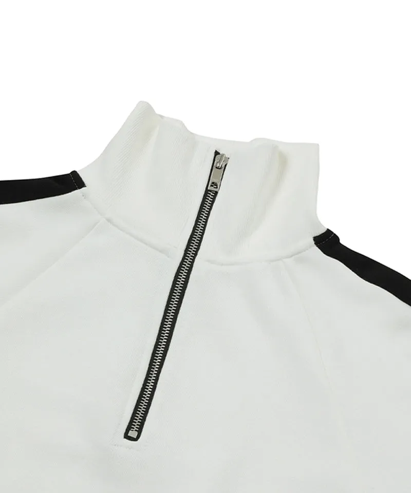 MACKY Golf: Karina Colored Zip-Up Sweat Shirt - White