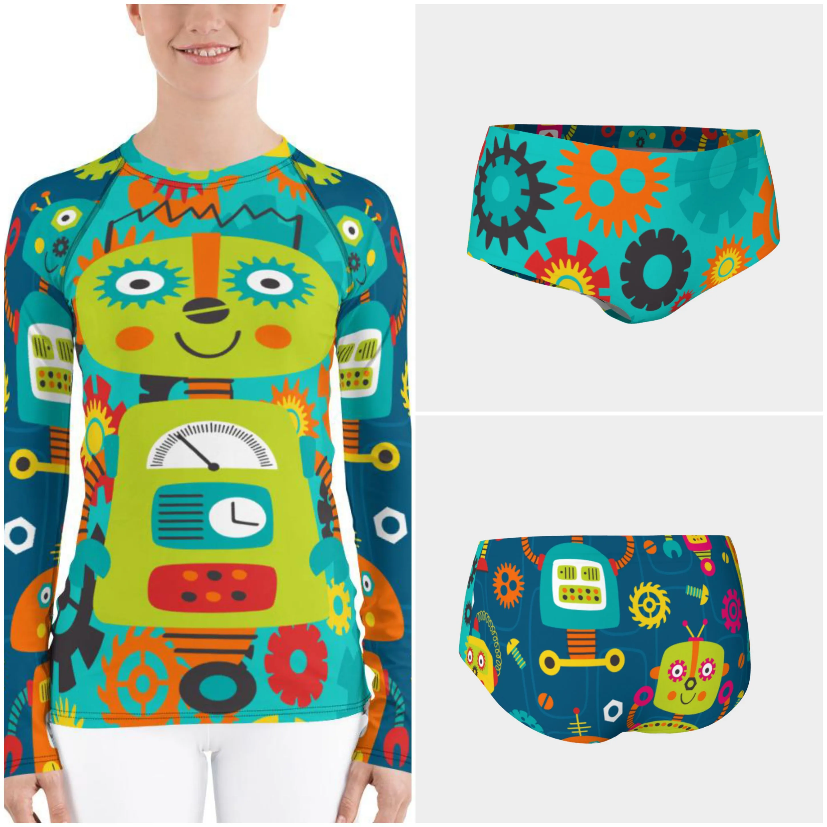 Maizie Robot Rash Guard