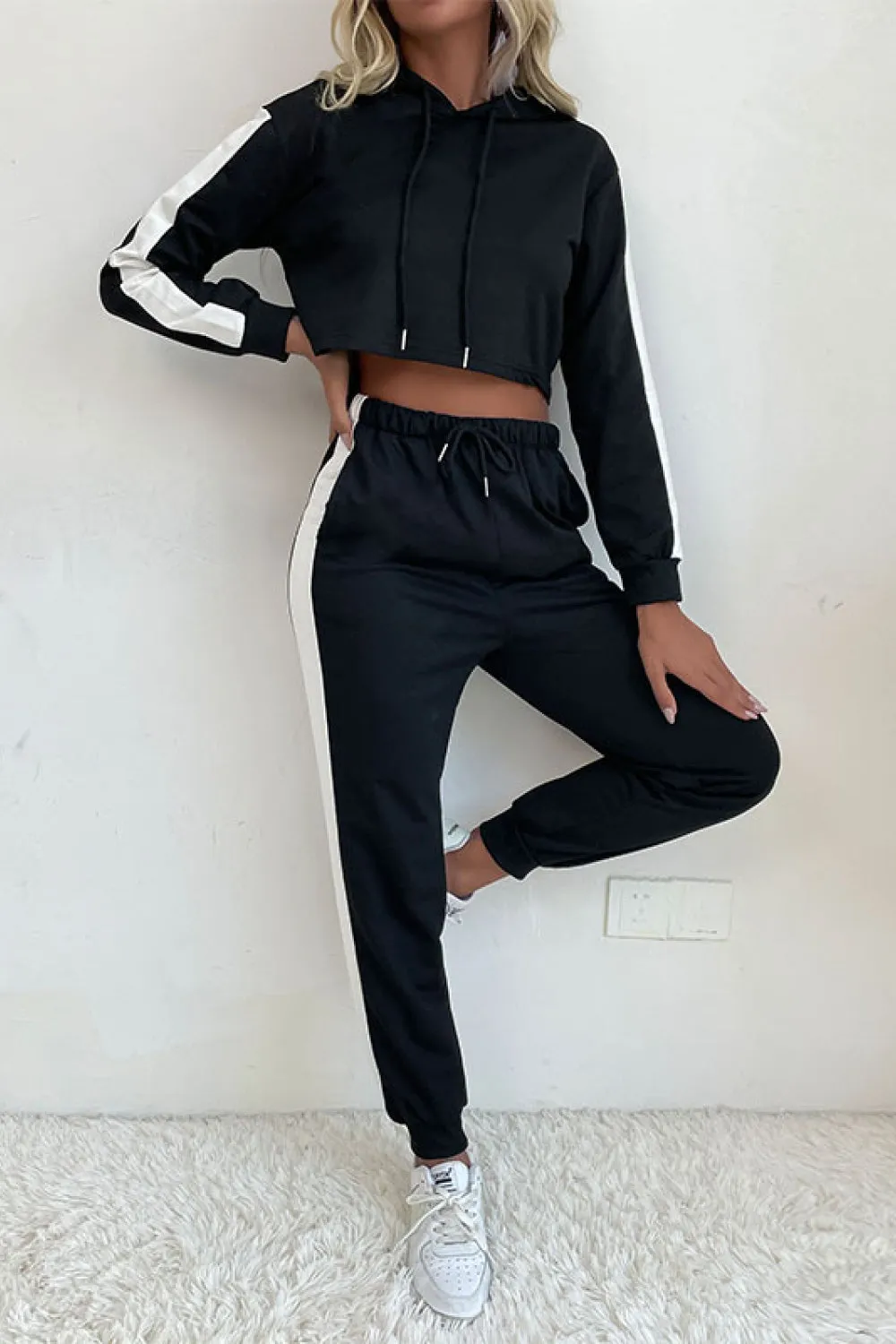 'Maria' Cropped Hoodie and Jogger Set