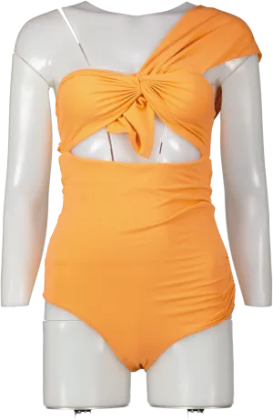 Marysia Orange Venice One-shoulder Cutout Swimsuit UK S