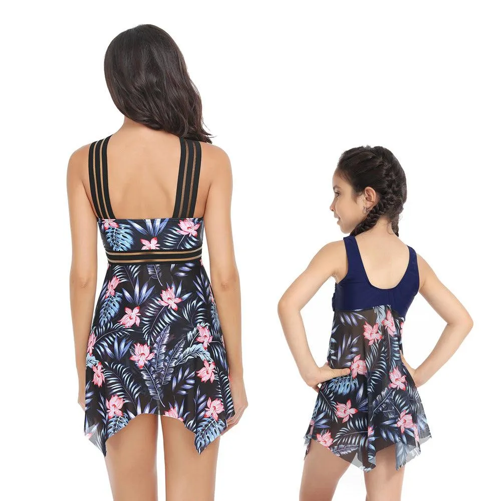 Matching Mommy and Me Two-Piece Tankini Swimsuit Set