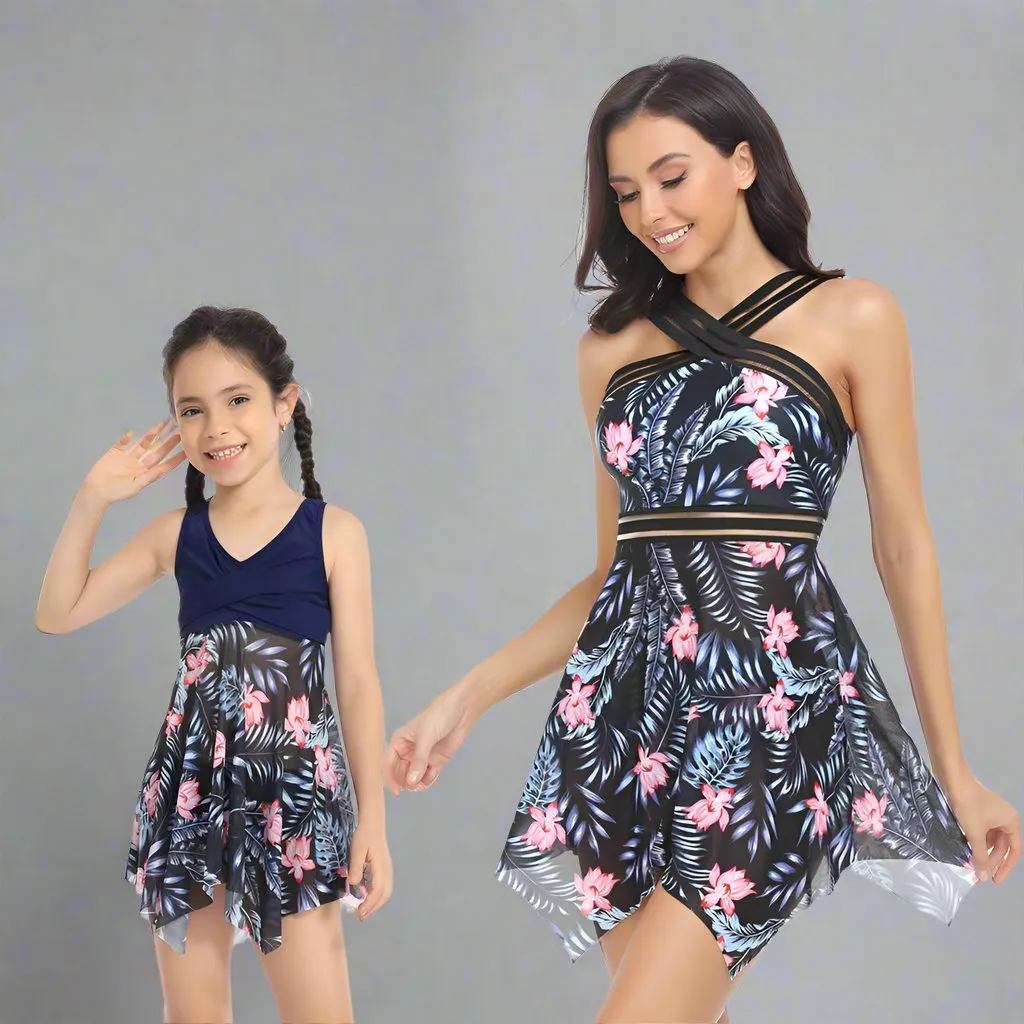 Matching Mommy and Me Two-Piece Tankini Swimsuit Set