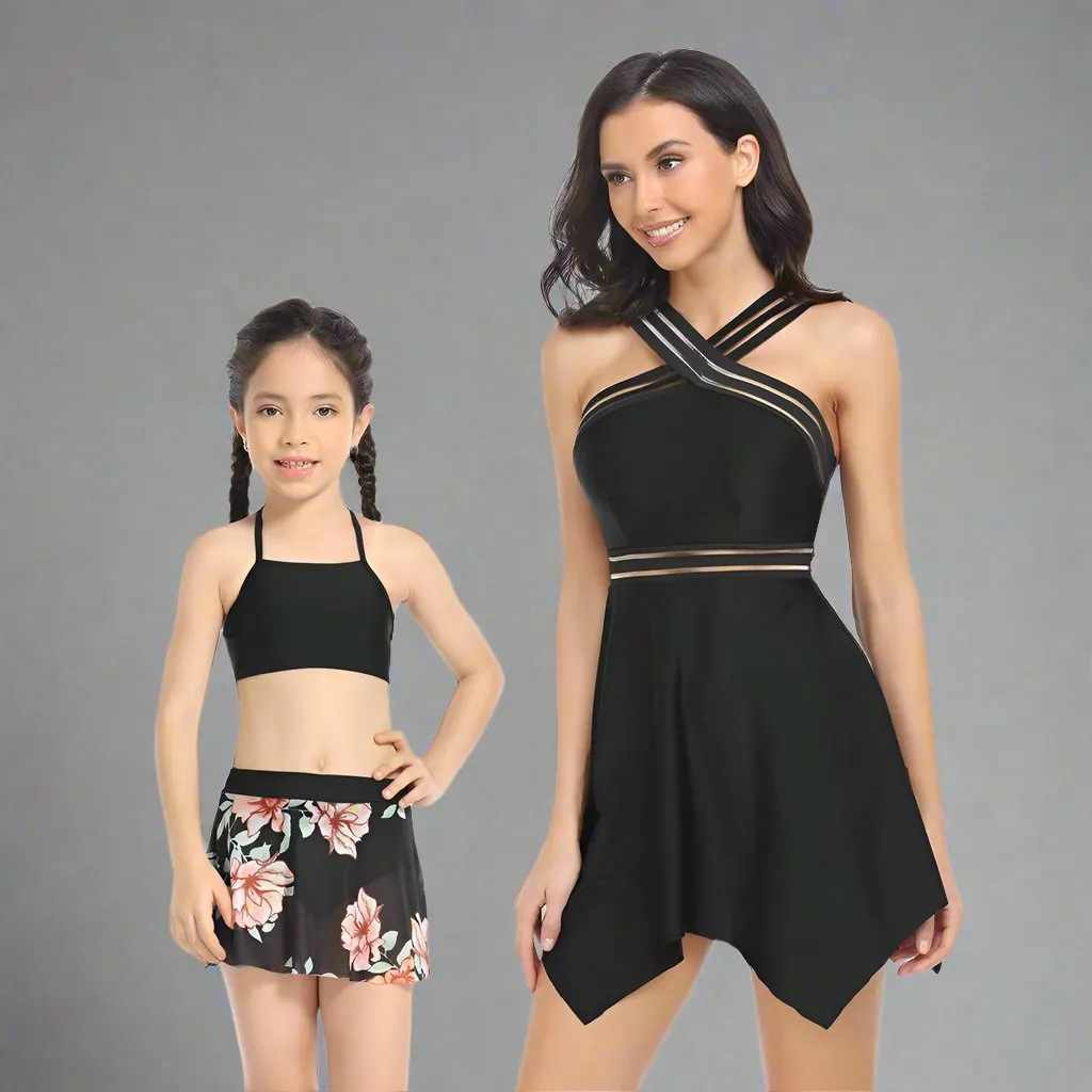 Matching Mommy and Me Two-Piece Tankini Swimsuit Set