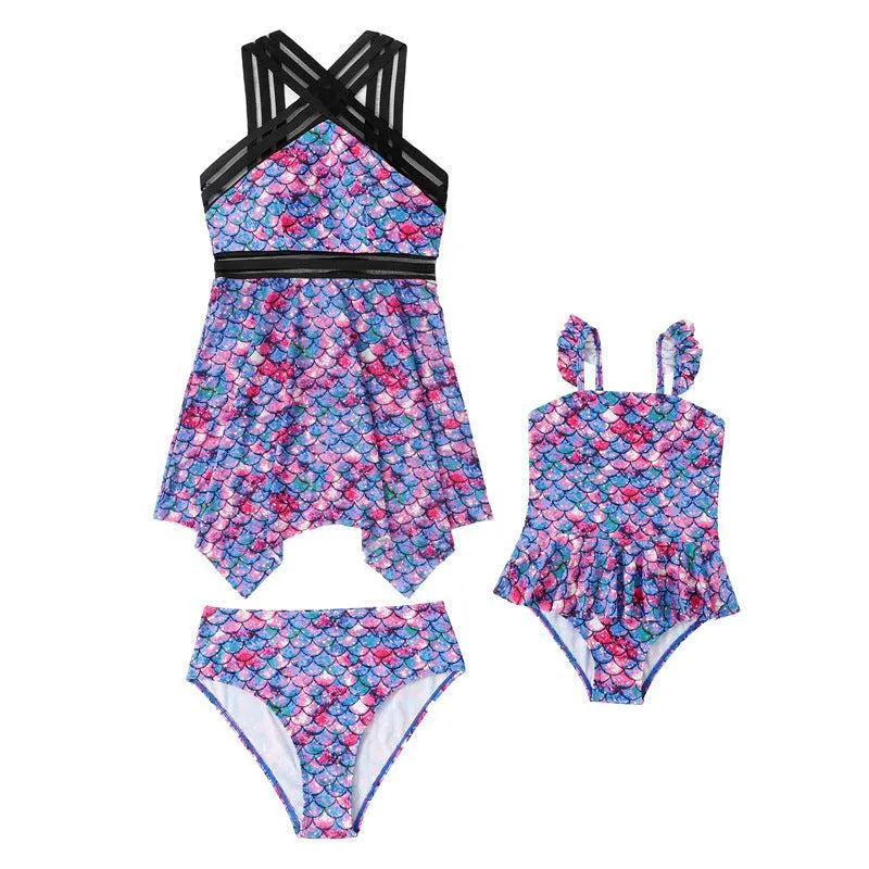 Matching Mommy and Me Two-Piece Tankini Swimsuit Set