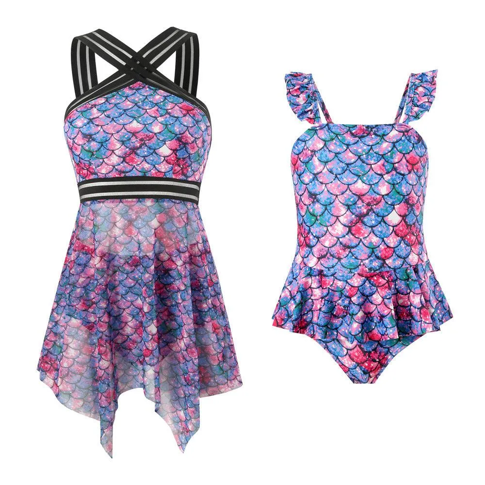 Matching Mommy and Me Two-Piece Tankini Swimsuit Set