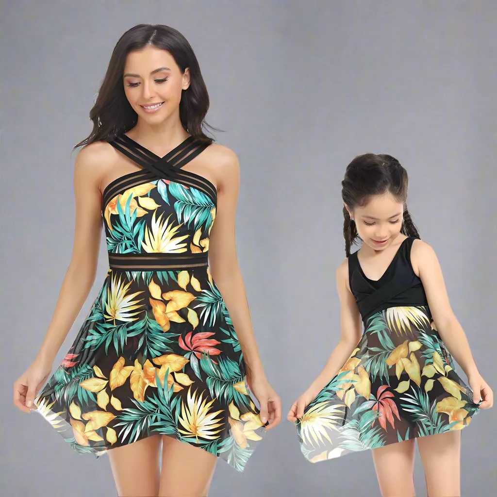 Matching Mommy and Me Two-Piece Tankini Swimsuit Set