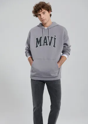 Mavi Logo Printed Grey Sweatshirt
