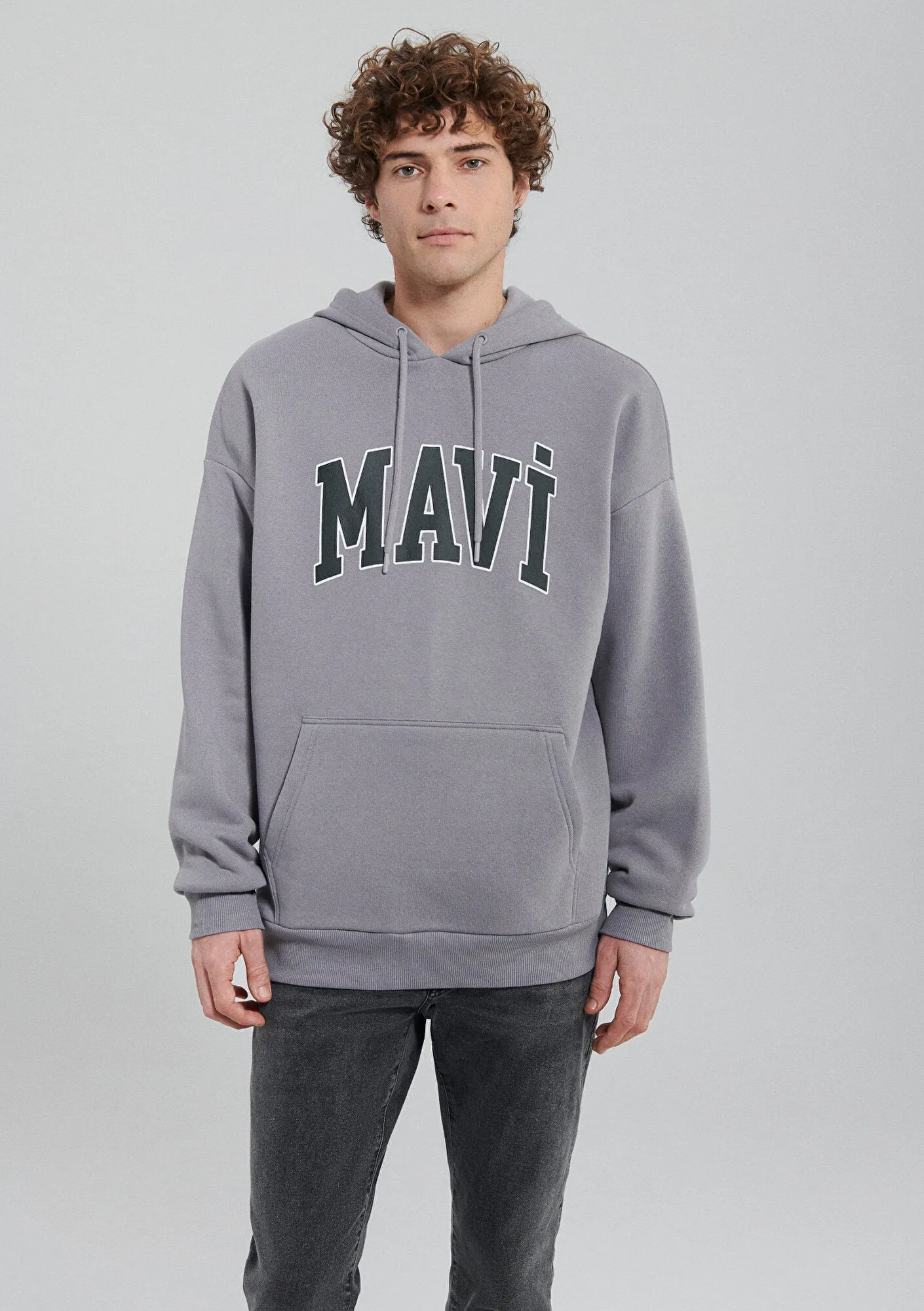 Mavi Logo Printed Grey Sweatshirt