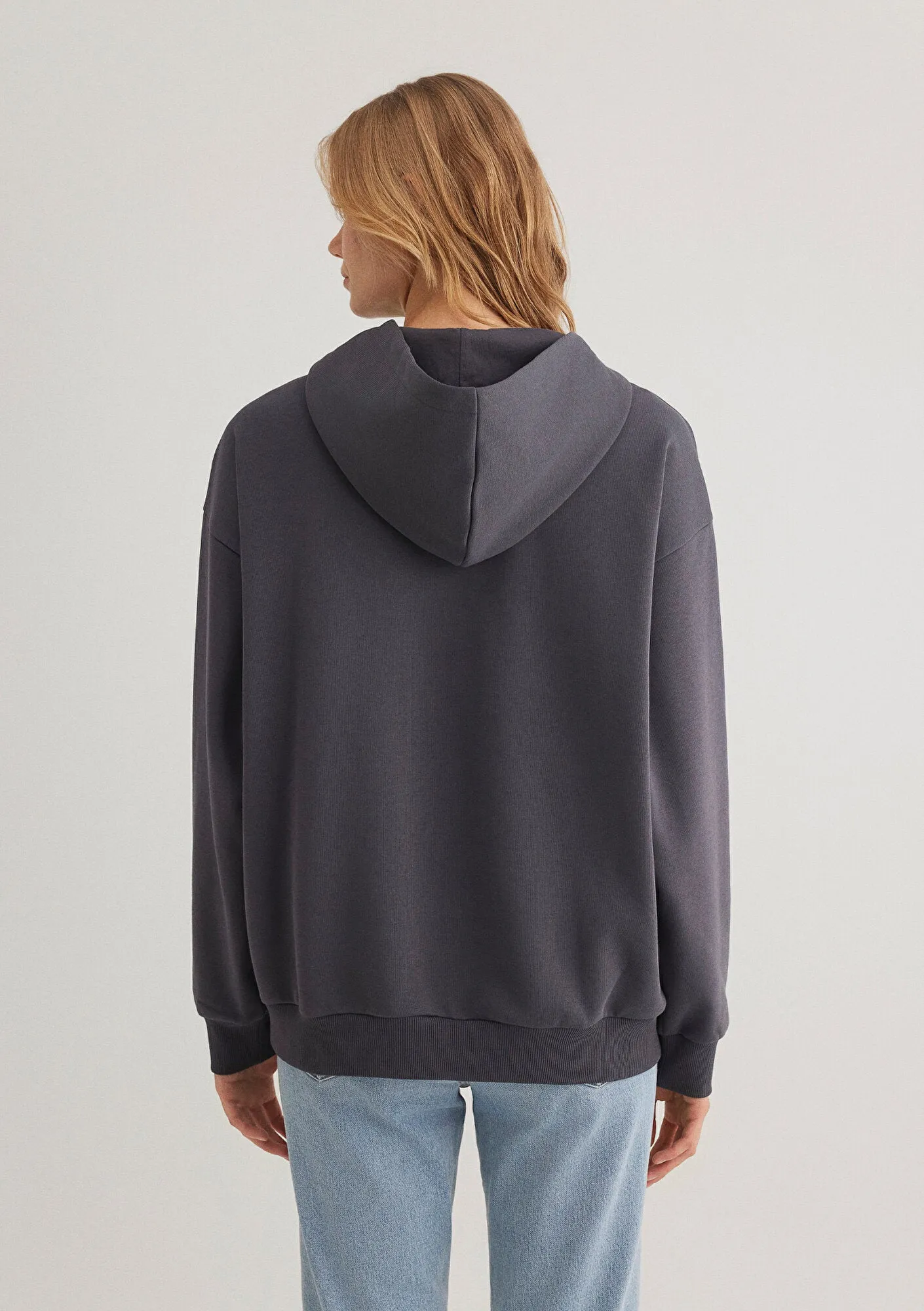 Mavi Logo Printed Hooded Anthracite Sweatshirt
