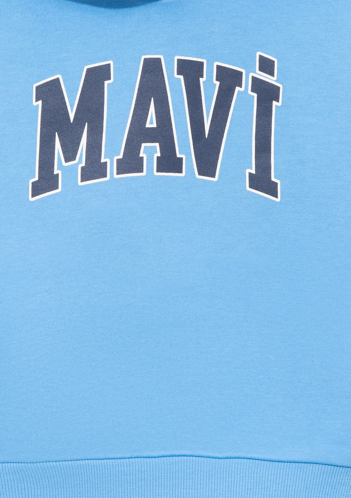 Mavi Logo Printed Hooded Blue Sweatshirt