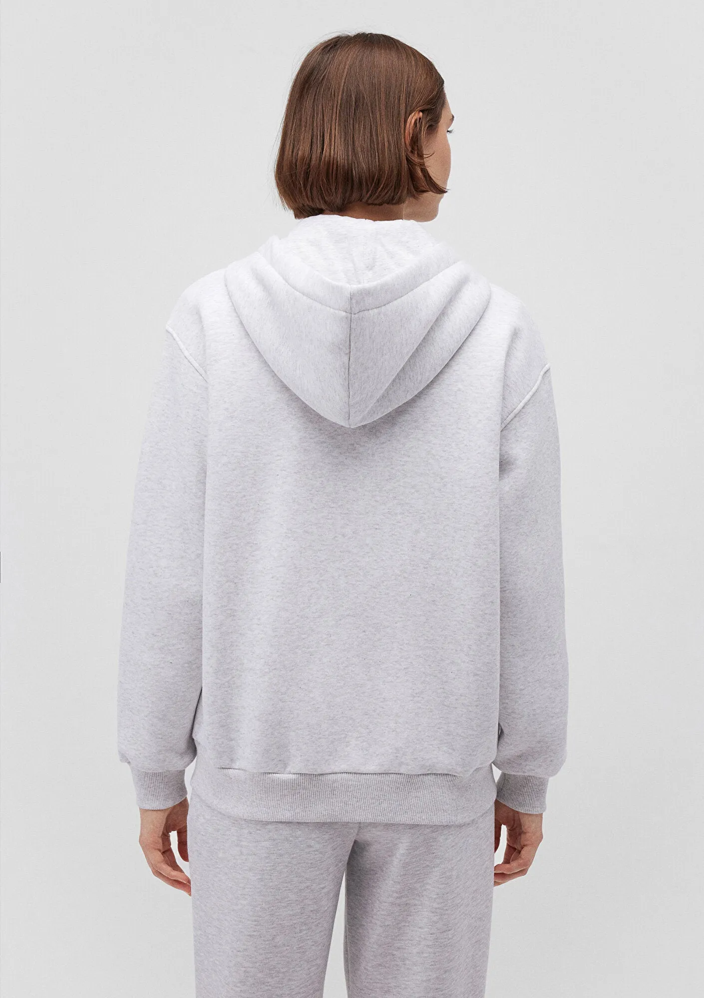 Mavi Logo Printed Hooded Grey Zip Up Sweatshirt