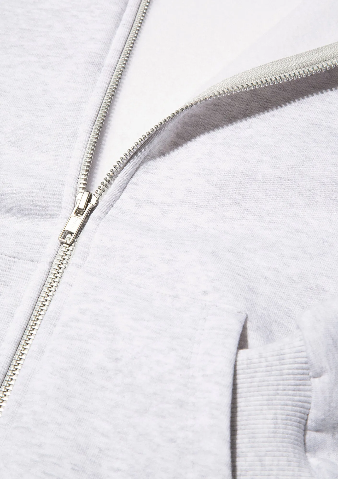 Mavi Logo Printed Hooded Grey Zip Up Sweatshirt