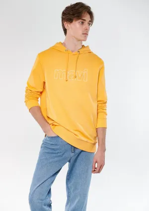 Mavi Logo Printed Hooded Yellow Sweatshirt