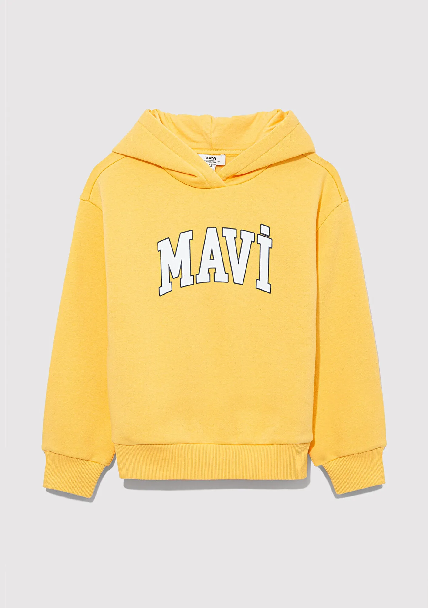 Mavi Logo Printed Hooded Yellow Sweatshirt