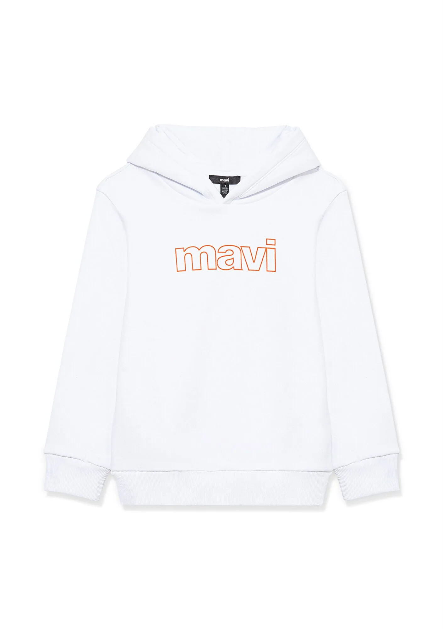 Mavi Logo Printed White Zip Up Sweatshirt