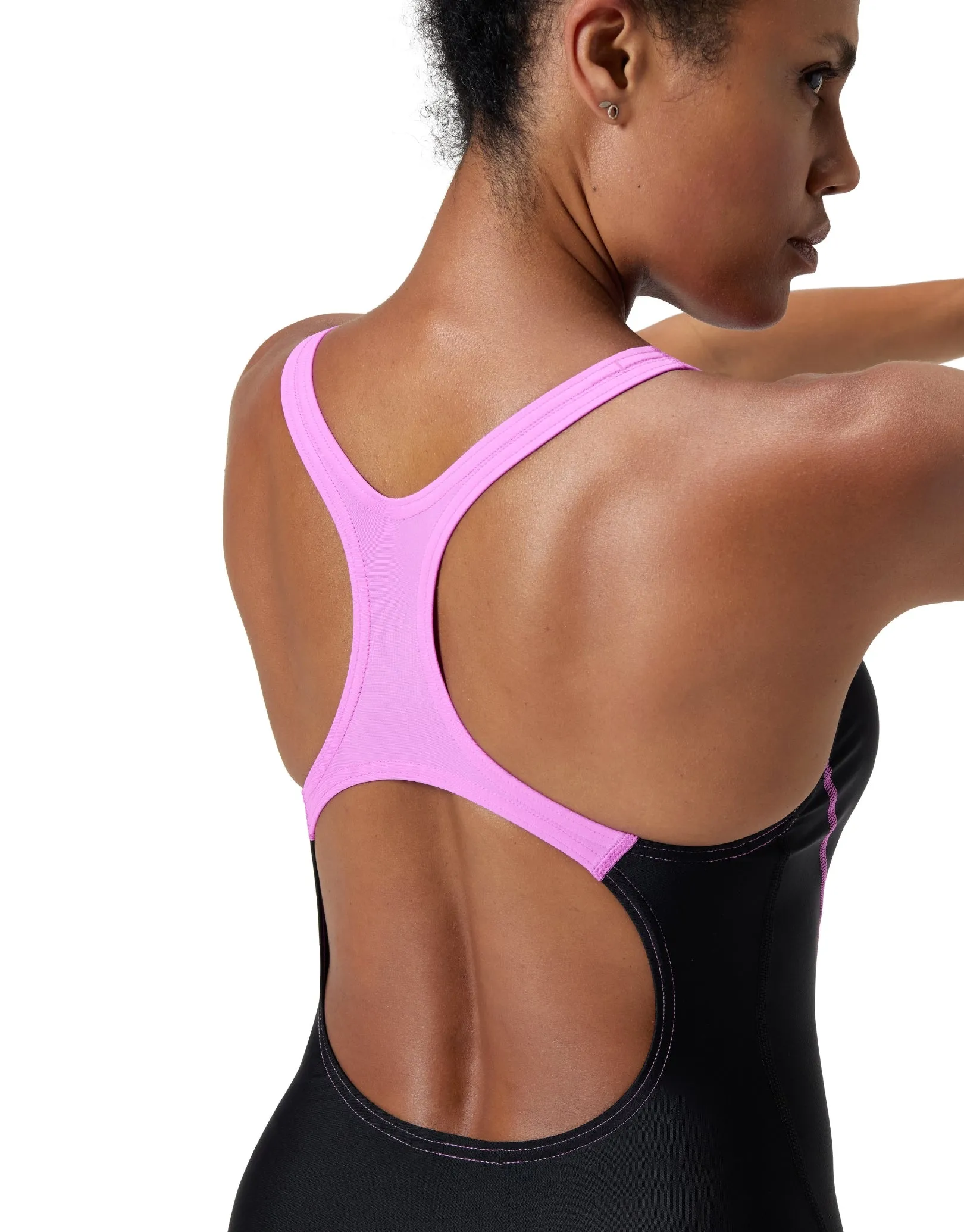 Medley Logo Medalist Swimsuit - Black/Purple