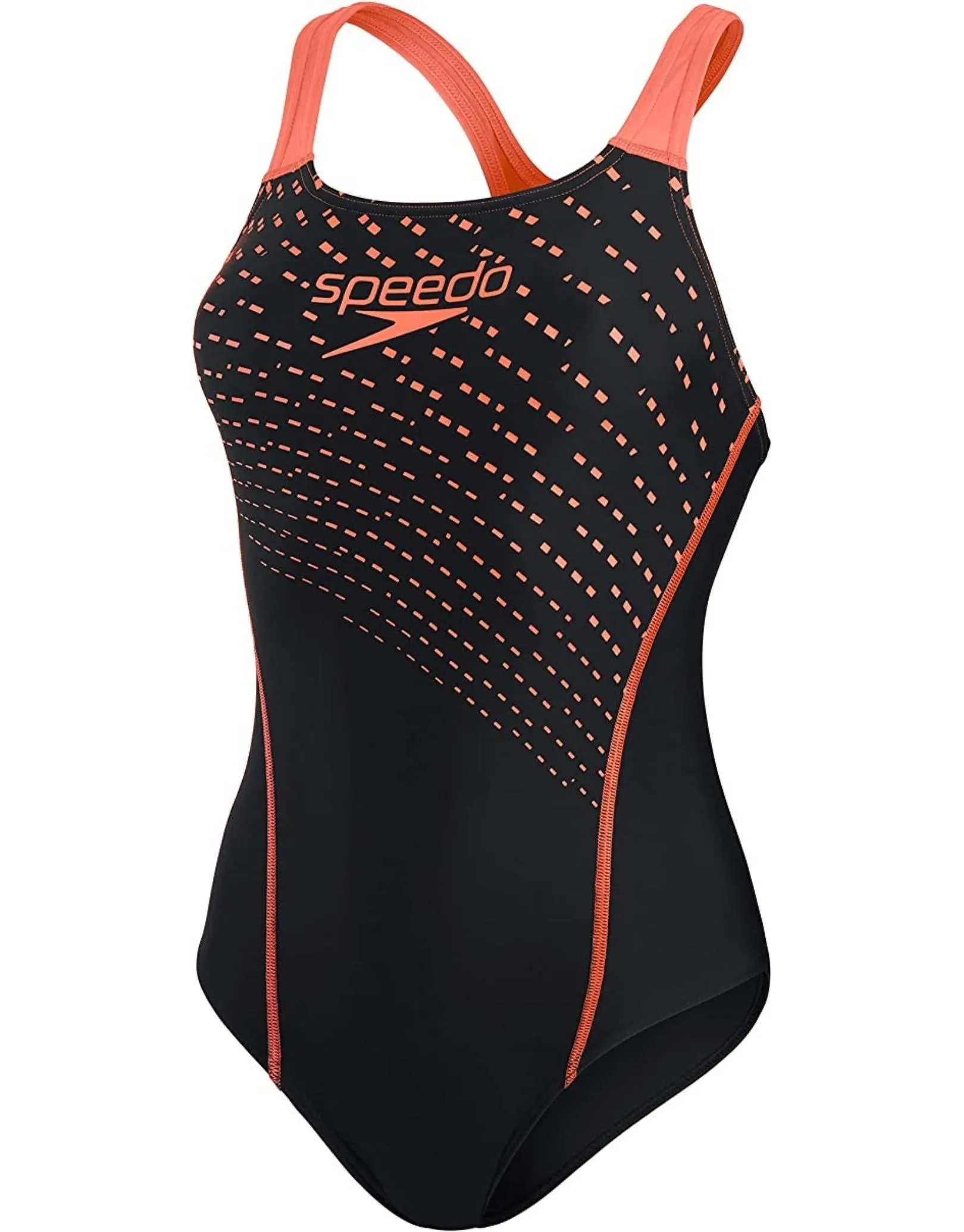 Medley Logo Medalist Swimsuit - Black/Siren Red