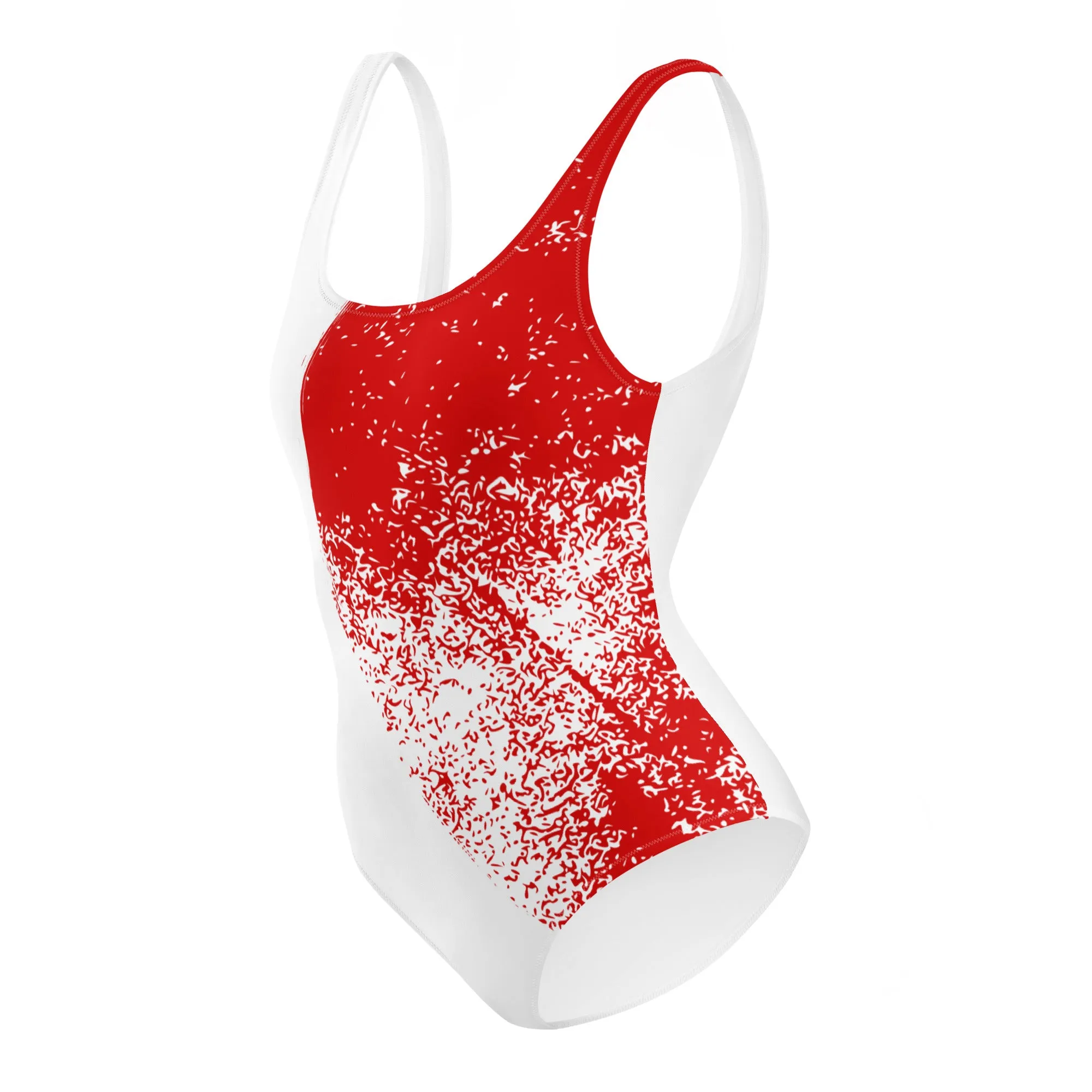 Megumi - Red and white One-Piece Swimsuit