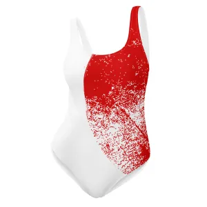Megumi - Red and white One-Piece Swimsuit