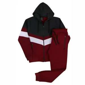 MEN CLASSIC 3 LAYERS STRIPE JOGGER SWEATSUIT DRAWSTRINGS S-5XL