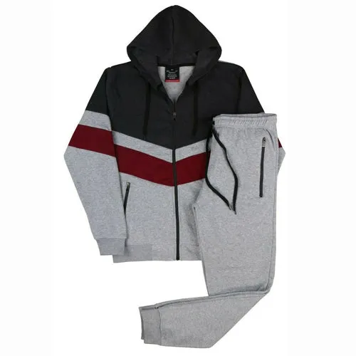 MEN CLASSIC 3 LAYERS STRIPE JOGGER SWEATSUIT DRAWSTRINGS S-5XL