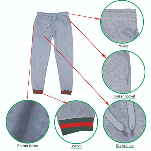 MEN DESIGNER STAR WARM FLEECE SWEATSUIT JOGGER BOTTOM S M L XL 2XL 3XL 4XL 5XL