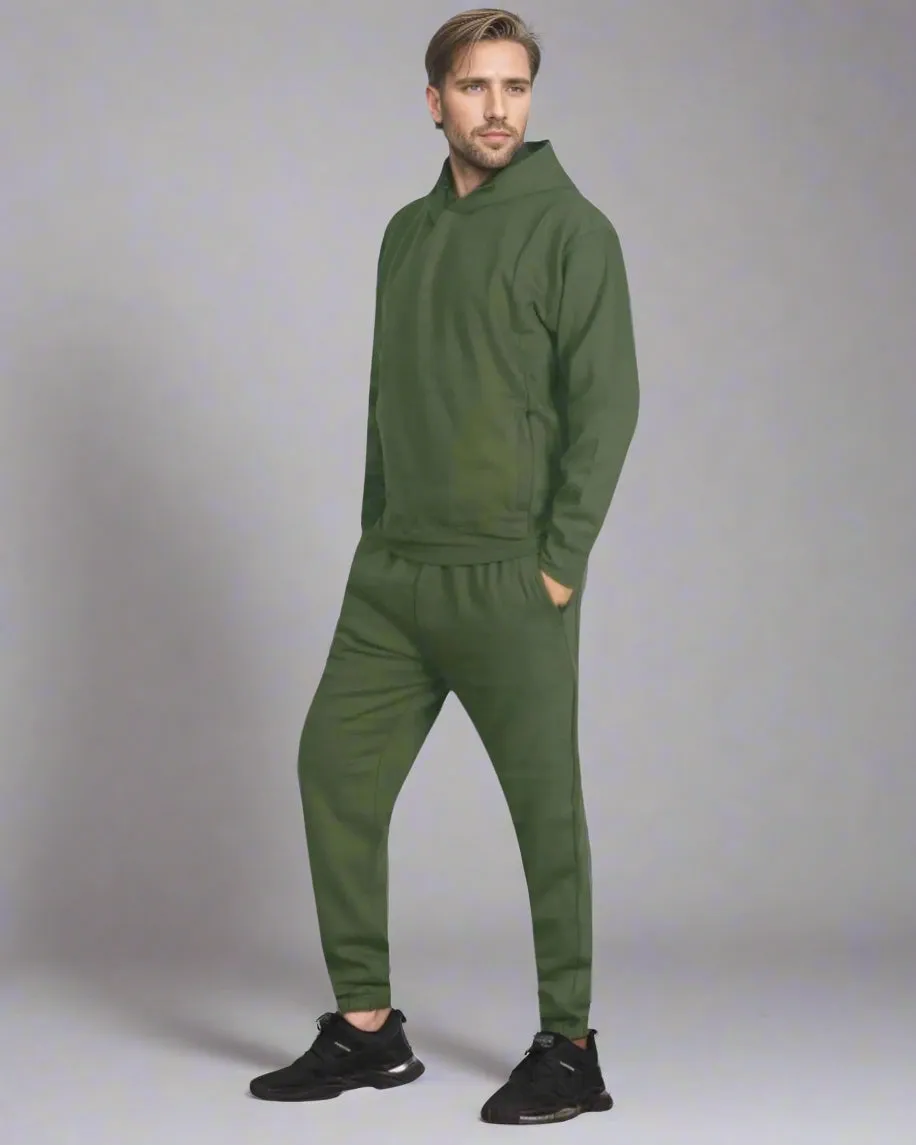Men’s 2-Piece Classic Fleece Suit Pullover Hoodie Heavy Quality Fleece with Sweatpants