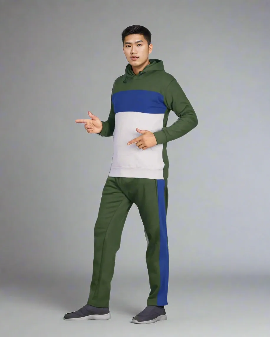 Men’s 2-piece Heavy Duty & matching Sweatpants Pullover Hoodie suit with stand