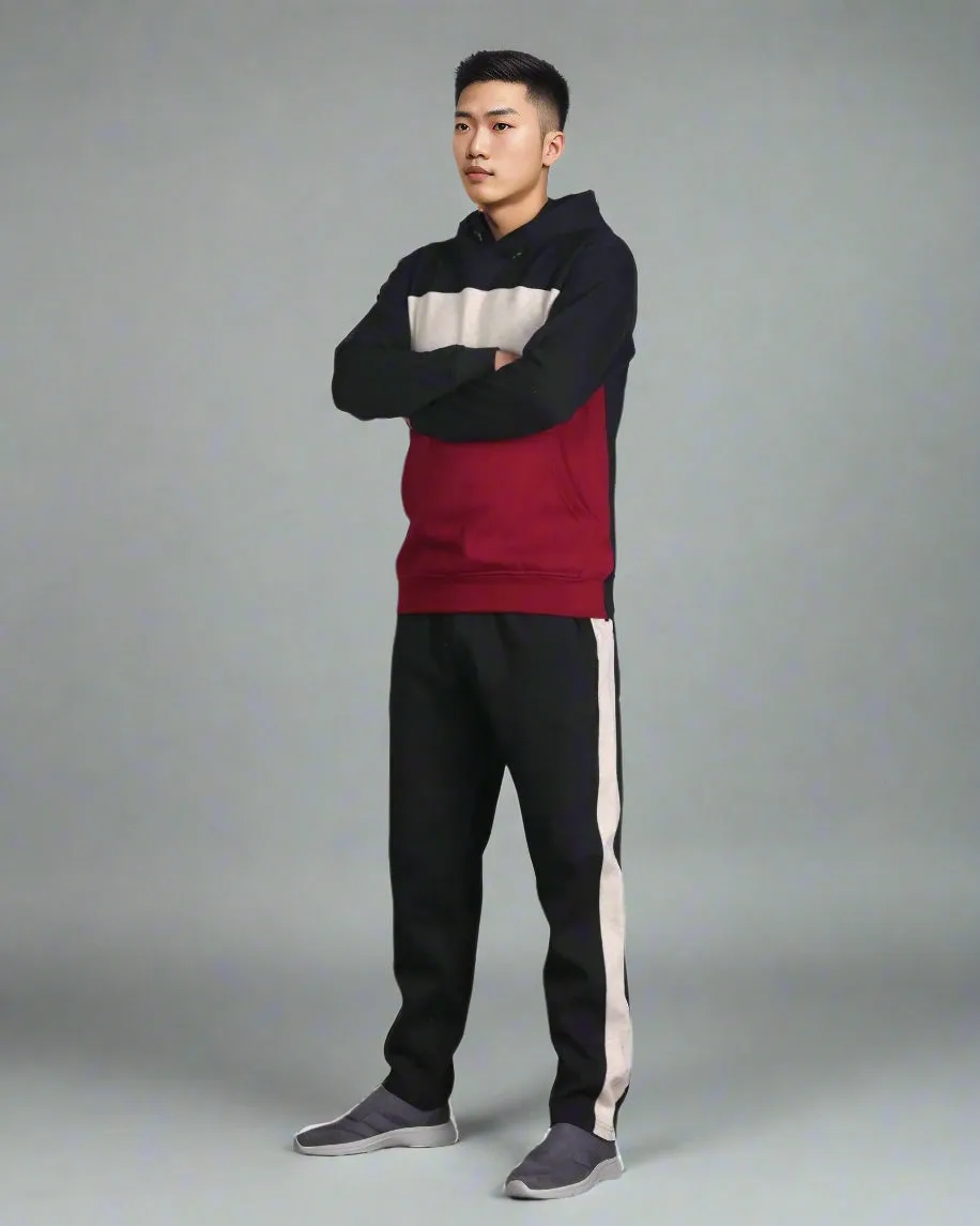 Men’s 2-piece Heavy Duty & matching Sweatpants Pullover Hoodie suit with stand