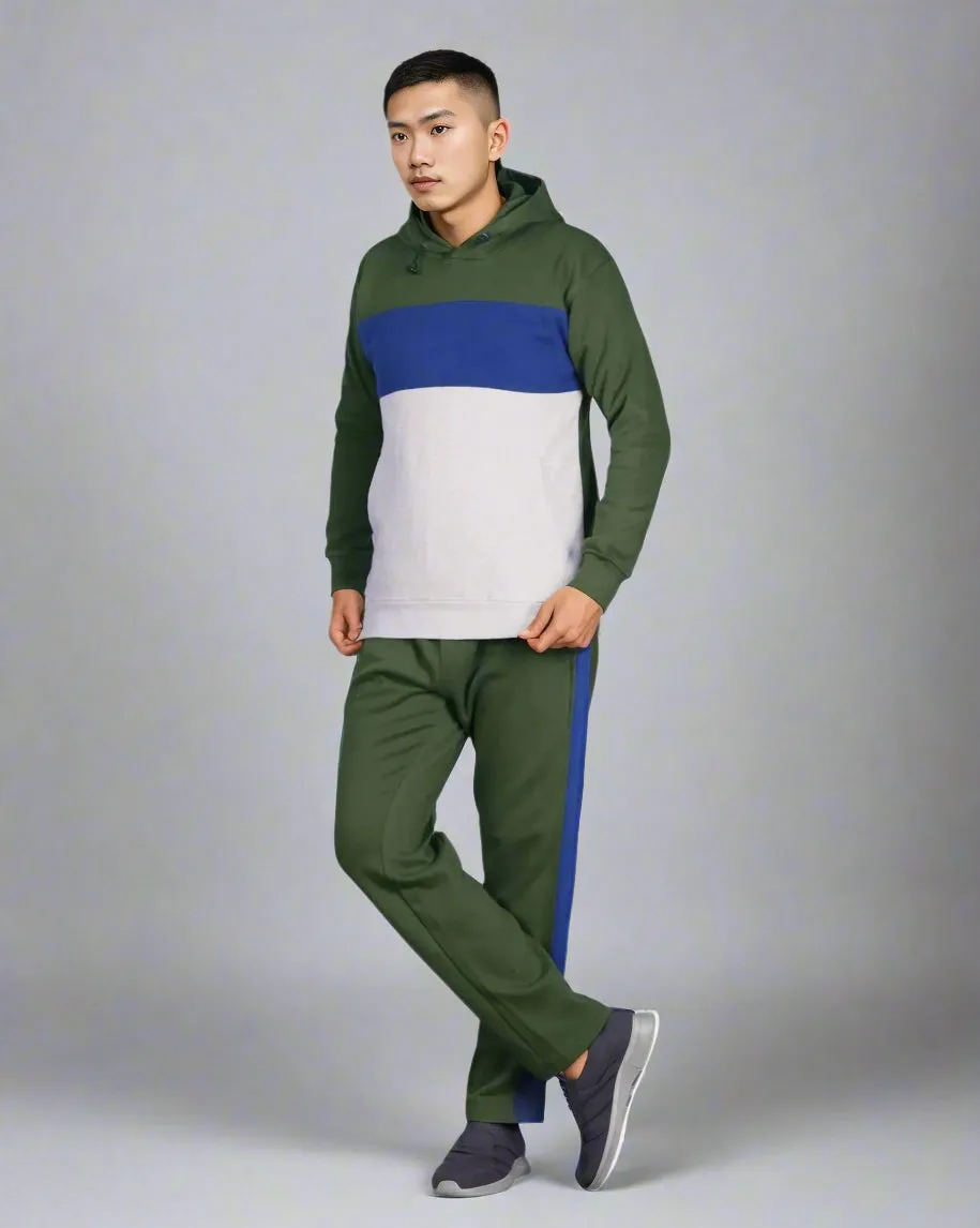 Men’s 2-piece Heavy Duty & matching Sweatpants Pullover Hoodie suit with stand