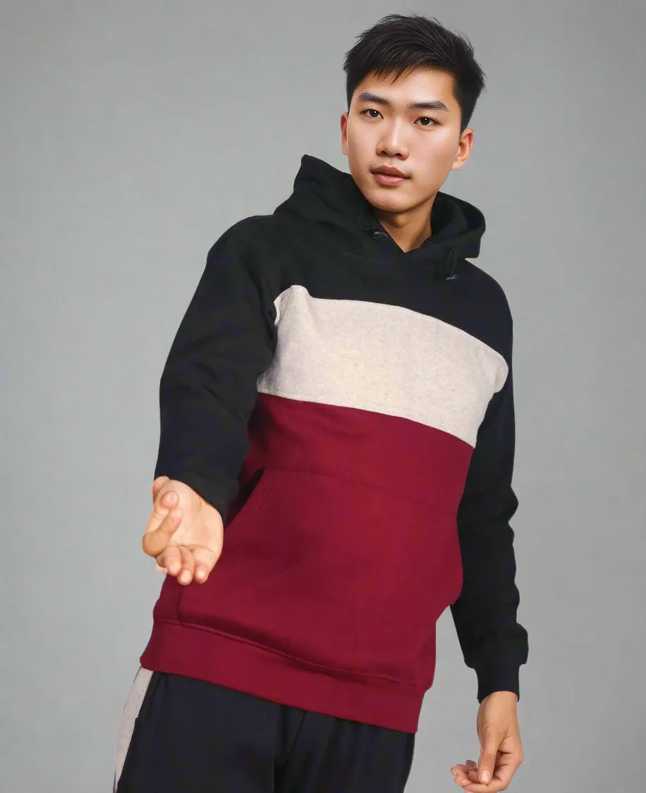 Men’s 2-piece Heavy Duty & matching Sweatpants Pullover Hoodie suit with stand