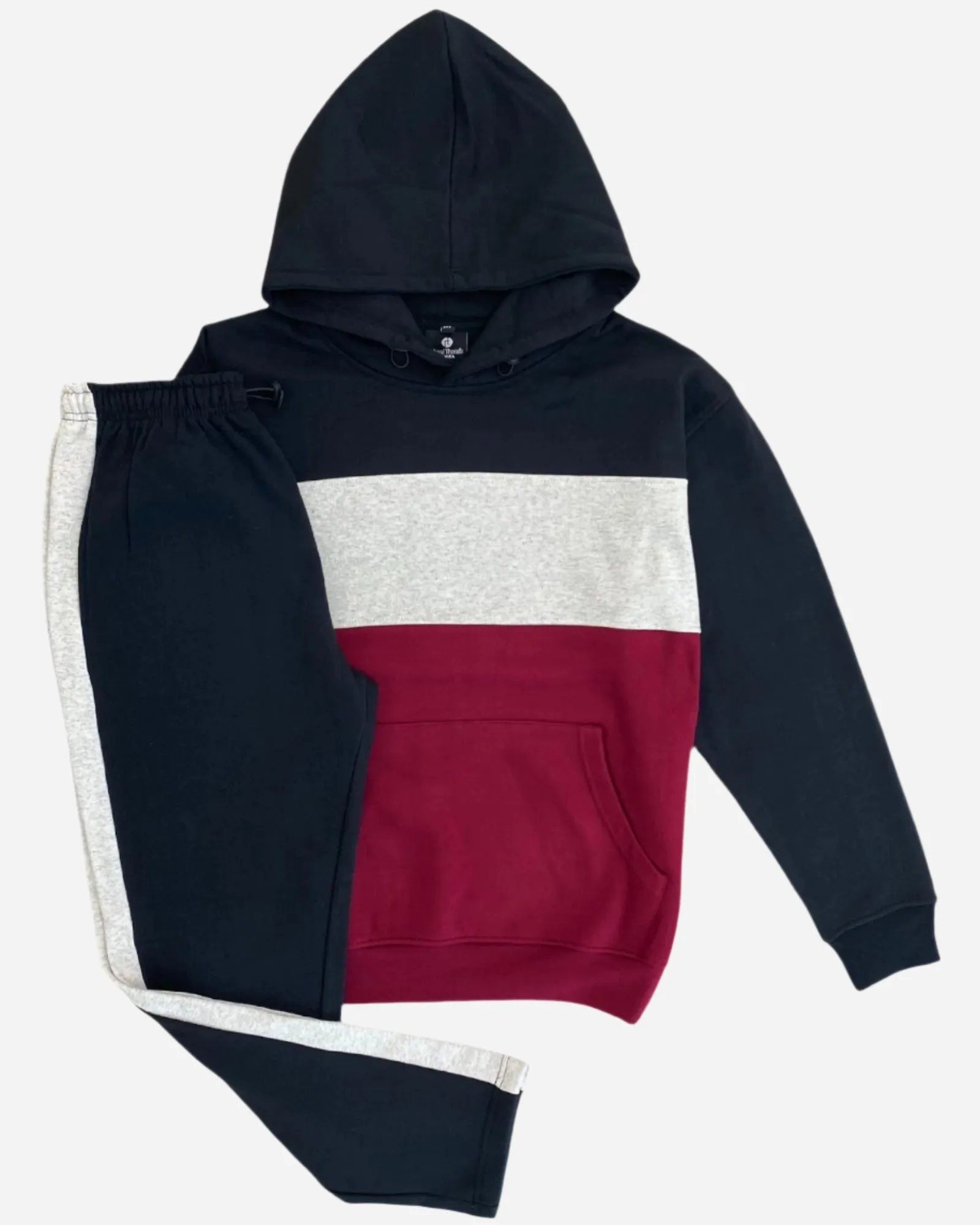 Men’s 2-piece Heavy Duty & matching Sweatpants Pullover Hoodie suit with stand