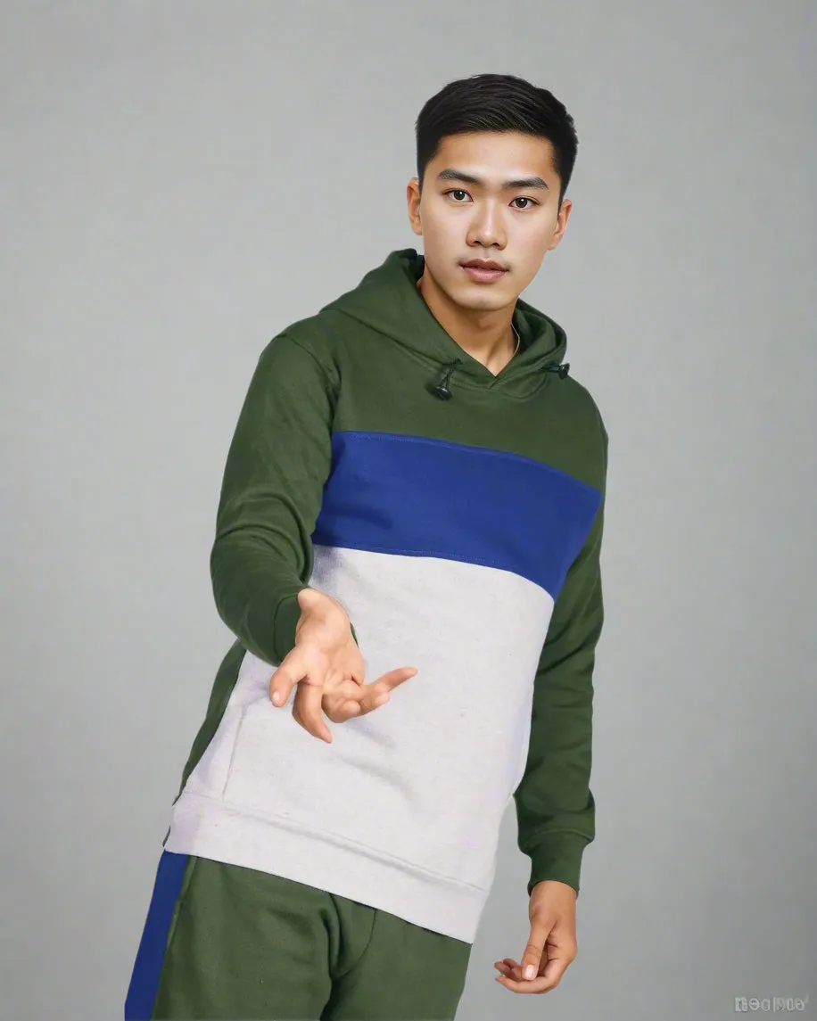 Men’s 2-piece Heavy Duty & matching Sweatpants Pullover Hoodie suit with stand