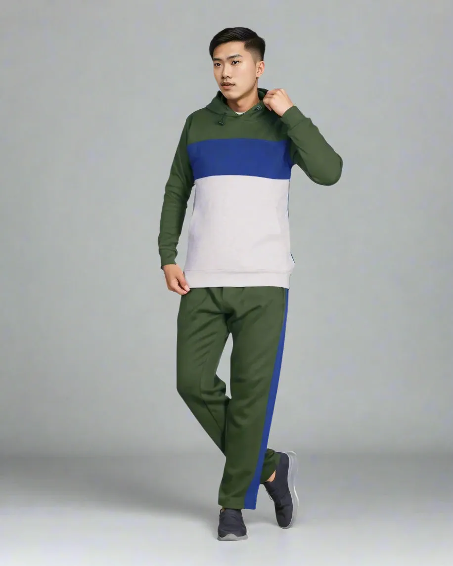 Men’s 2-piece Heavy Duty & matching Sweatpants Pullover Hoodie suit with stand
