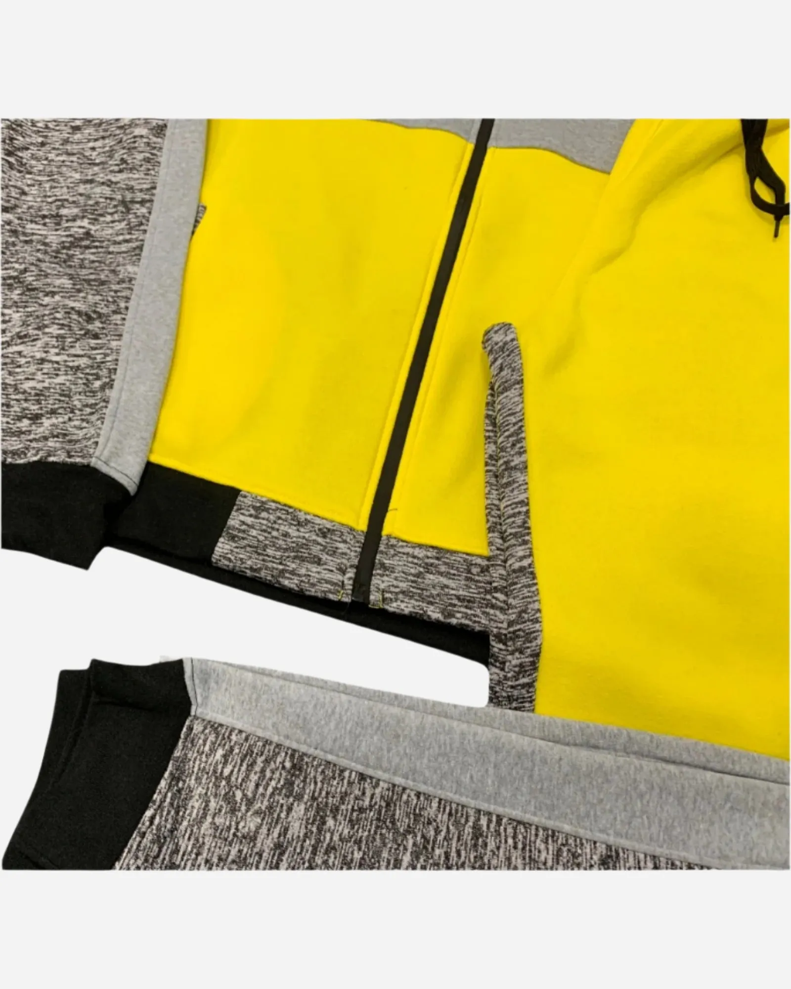 Mens' 2-Piece Jogger Sweatsuit Color Block Sweat jacket Sweatpants Fleece suit
