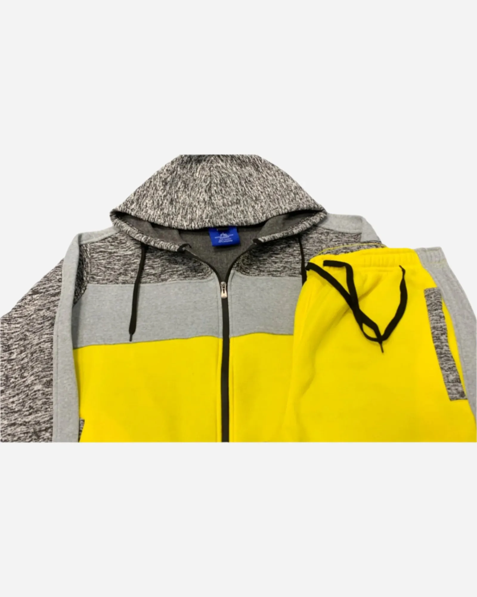 Mens' 2-Piece Jogger Sweatsuit Color Block Sweat jacket Sweatpants Fleece suit