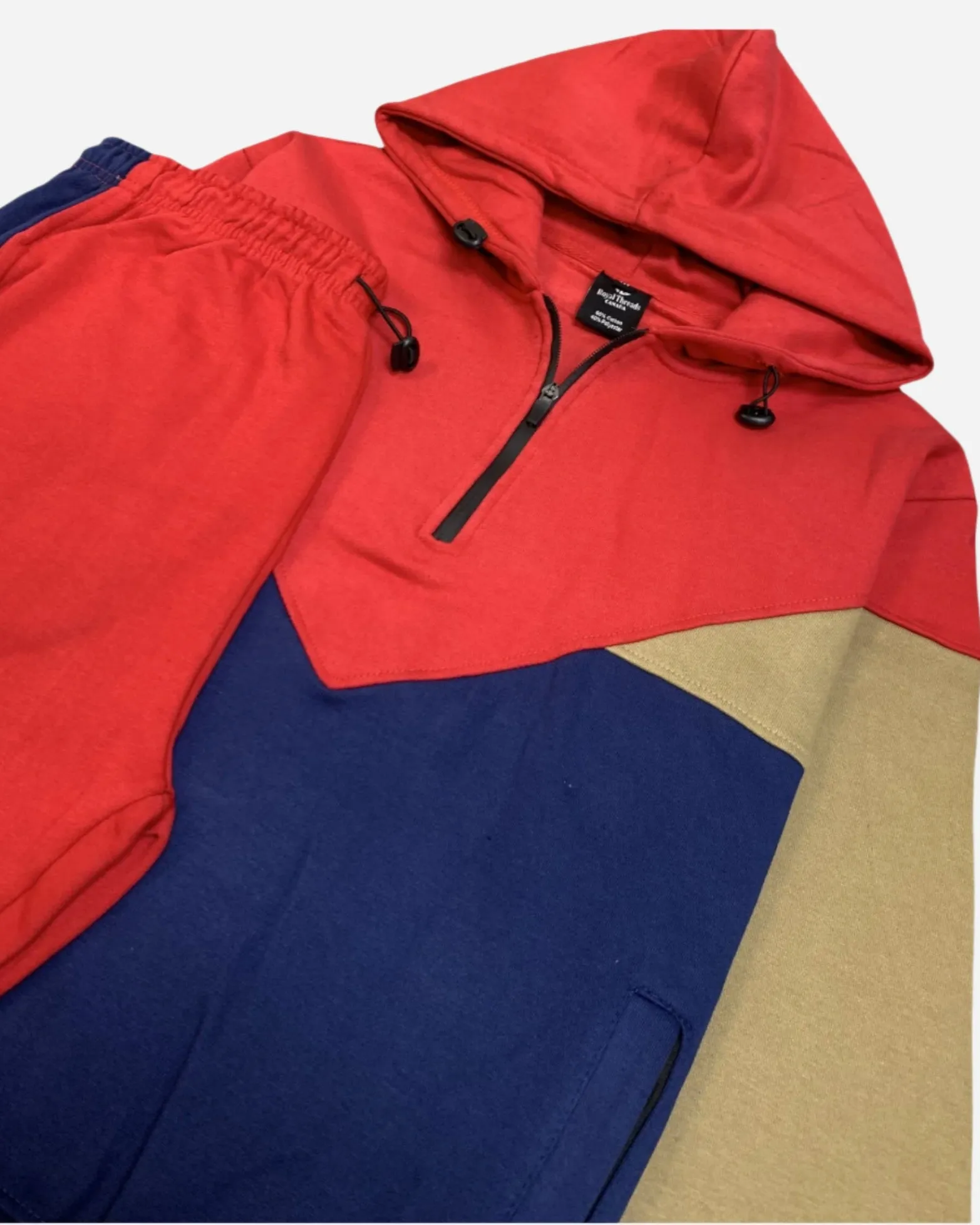 Men’s 2-Piece Quarter Zip Resilience Fleece Hoodie Sweatsuit