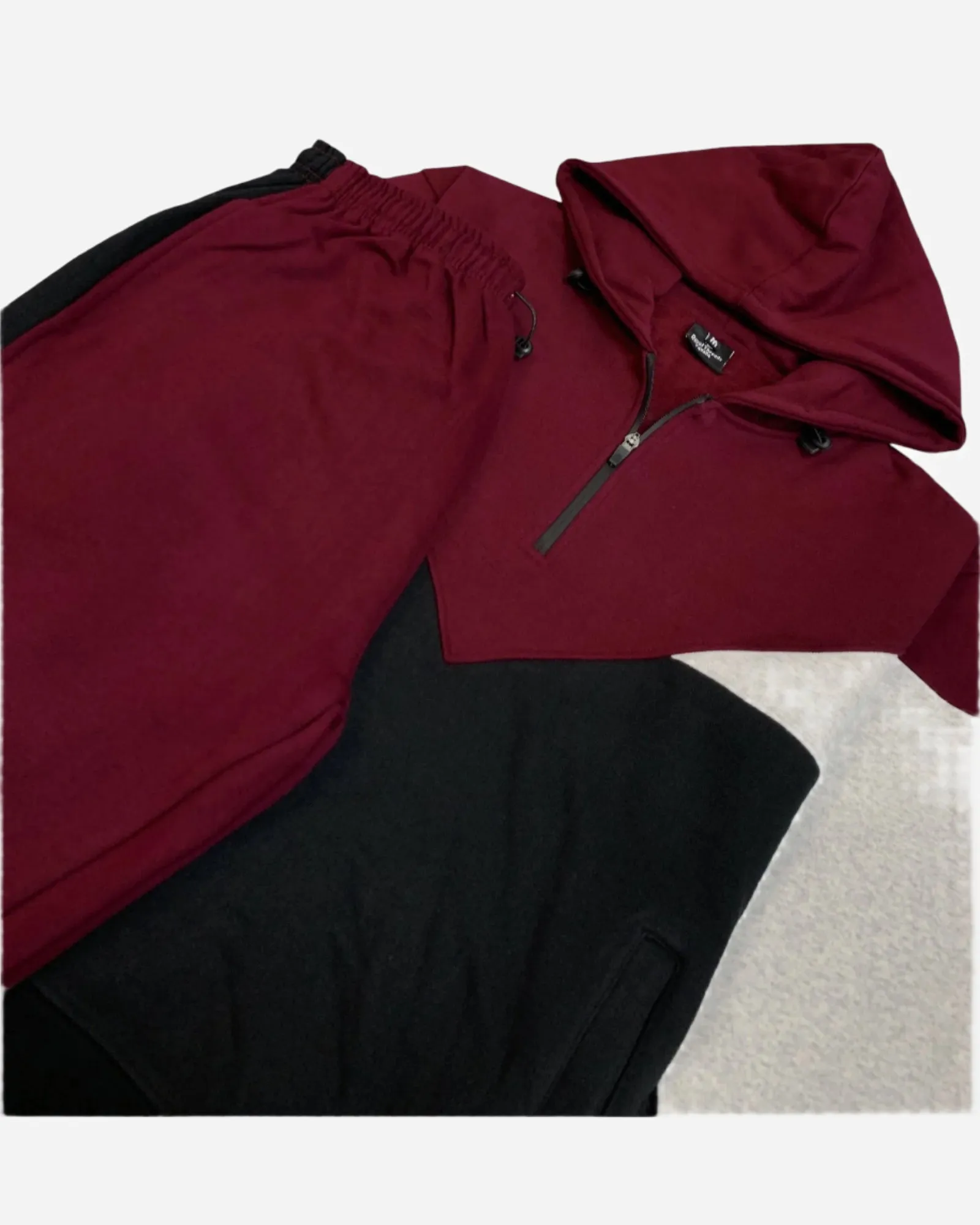 Men’s 2-Piece Quarter Zip Resilience Fleece Hoodie Sweatsuit
