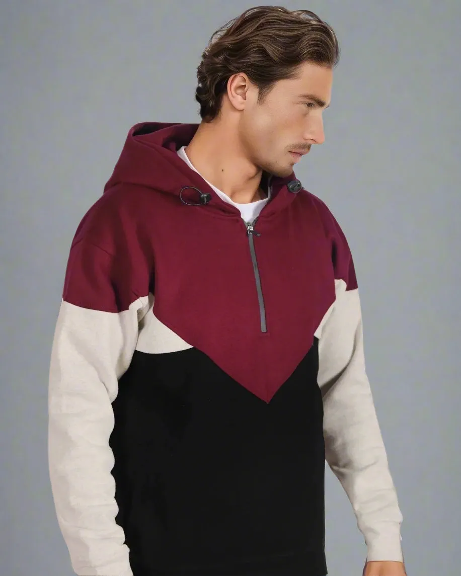 Men’s 2-Piece Quarter Zip Resilience Fleece Hoodie Sweatsuit