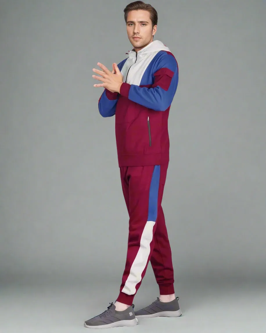 Men's 2-Piece Sweatsuit Quarter Zip Hoodie With Jogger sweatpants Heavy Fleece Outfit